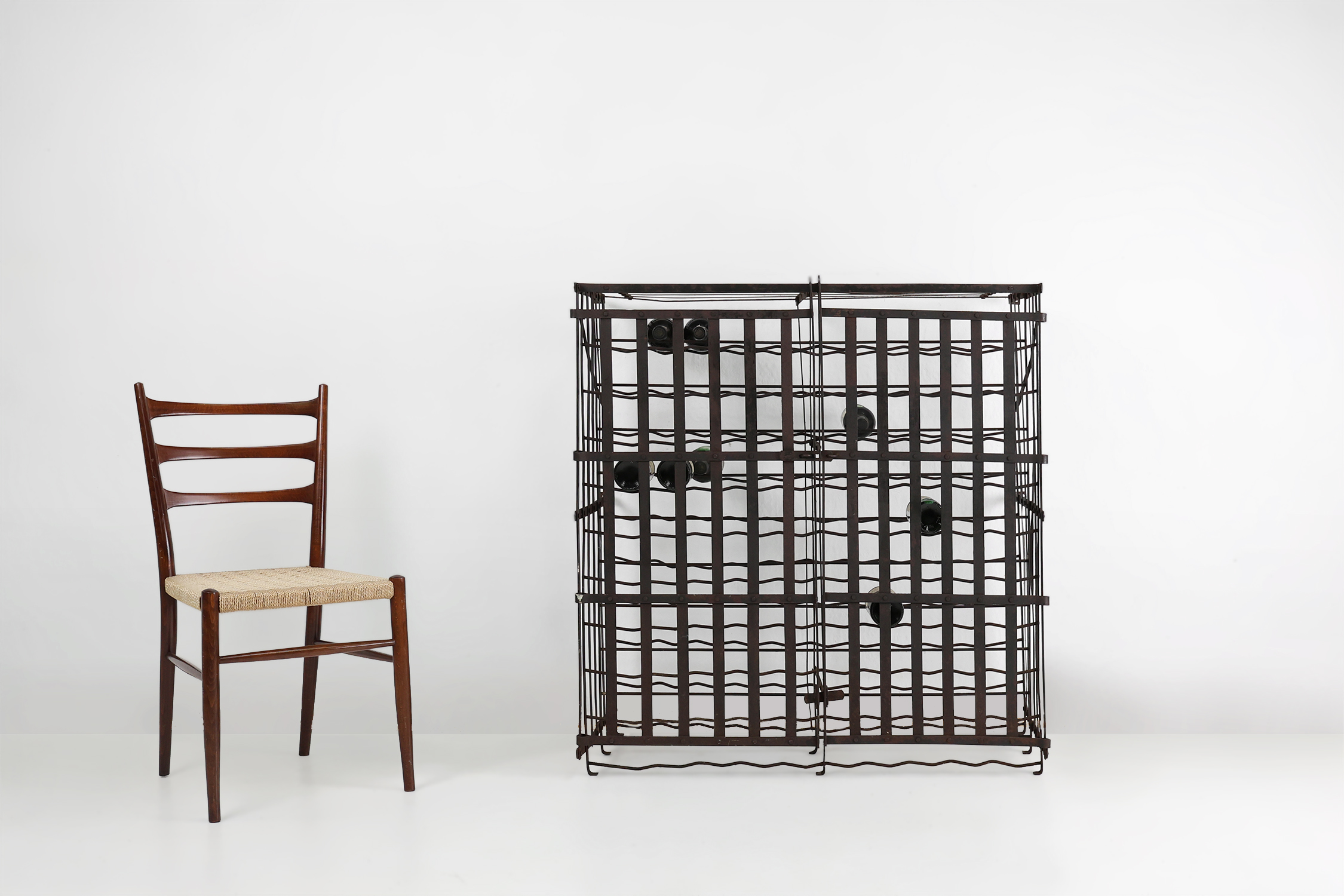 Large lockable French wine cage or rack, 200 bottles, ca. 1900 thumbnail